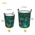 thumbnail image 3 of Sikiie Green Gold Glitter Print Round Dirty Clothes Basket, Waterproof Standing Foldable Storage Basket, for Laundry Room, Bedroom, Bathroom Storage-Medium, 3 of 6