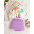 thumbnail image 5 of Yunliwuli 2PCS Baby Girl Summer Clothes Sleeveless Ruffle Cami Tops + Button Skirt Set Toddler Outfits, 5 of 10