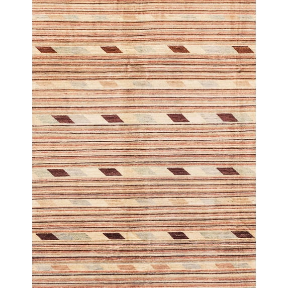 Ahgly Company Machine Washable Indoor Rectangle Abstract Orange Area Rugs, 8' x 10'