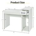 thumbnail image 4 of Costway Home Office Computer Desk White Study Desk Laptop Table with Drawer & Storage Shelf, 4 of 10