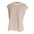 thumbnail image 4 of Women's Basic Short Sleeve Rib Knit T Shirt for Spring/Summer, Casual Style, Versatile Pairing, 4 of 4