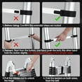thumbnail image 4 of YUSAZENS Aluminum A-Frame Articulating Telescoping Ladder, 4.4m (14.5ft), Durable Foldable Extension Ladder for Outdoor Work, 4 of 7