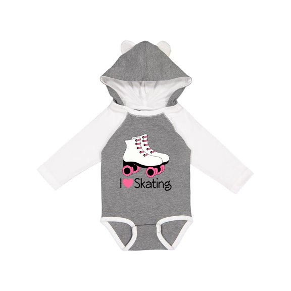 Inktastic Girls I Heart Skating Girls Long Sleeve Baby Bodysuit