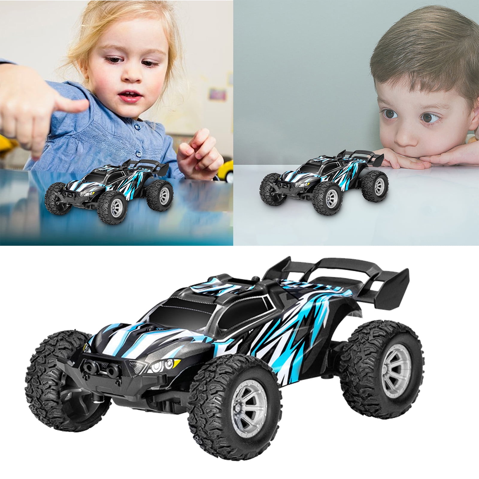 Mini Off Road RC Truck 132 Scale Rechargeable High Speed Remote Control Car 2WD Vehicle With 24 Controller Translucent Body Lighting System