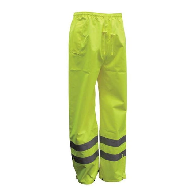 Boss 8008700 Hi-Vis Yellow Polyester Unisex Rain Pants, Large