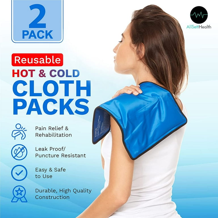 Hot or Cold Gel Pack - Set of 2 XL Ice & Heating Packs (8x11) - Large  Reusable Paks for Warm & Cold Compress, Treating Injuries, Physical Therapy  