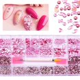 thumbnail image 2 of Diamantes De Imitación Para Uñas, Mezcla De 20 Estilos, Cristales De Diamantes De Imitación, Decoraciones 3D, Piedras De Espalda Plana, Gemas Con Bolígrafo De Punta Para Arte De Uñas Diy 21 Rejillas Yuarrent CE008011-03, 2 of 6