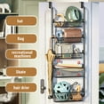 thumbnail image 6 of Over The Door Pantry Organizer Rack, Over The Door Organizer, Metal Over Door Hanging Organizer With Adjustable Baskets For Home Kitchen Laundry Room Bathroom, Black, 6 of 9