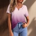 thumbnail image 2 of Blusas de moda de verano para mujer con estampado, cuello en V y manga corta, 2 of 4