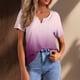 thumbnail image 2 of Blusas de moda de verano para mujer con estampado, cuello en V y manga corta, 2 of 4