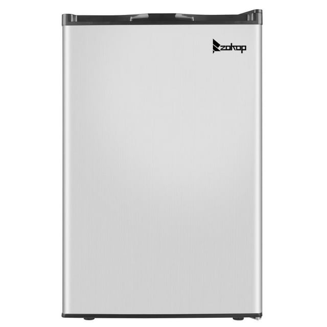 ZOKOP 3.0 Cu.ft Stainless Steel Single Door Mini Refrigerator Compact Freezer for Dorm, Office