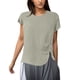 thumbnail image 1 of Gibobby Playera de Verano para Mujer Camiseta manga corta con cuello redondo informal color sólido suelto para mujer(Caqui,XL), 1 of 5