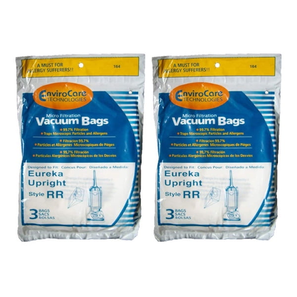 6 Eureka Type RR Upright Allergy Vacuum Bags, Omega Upright, Ultra