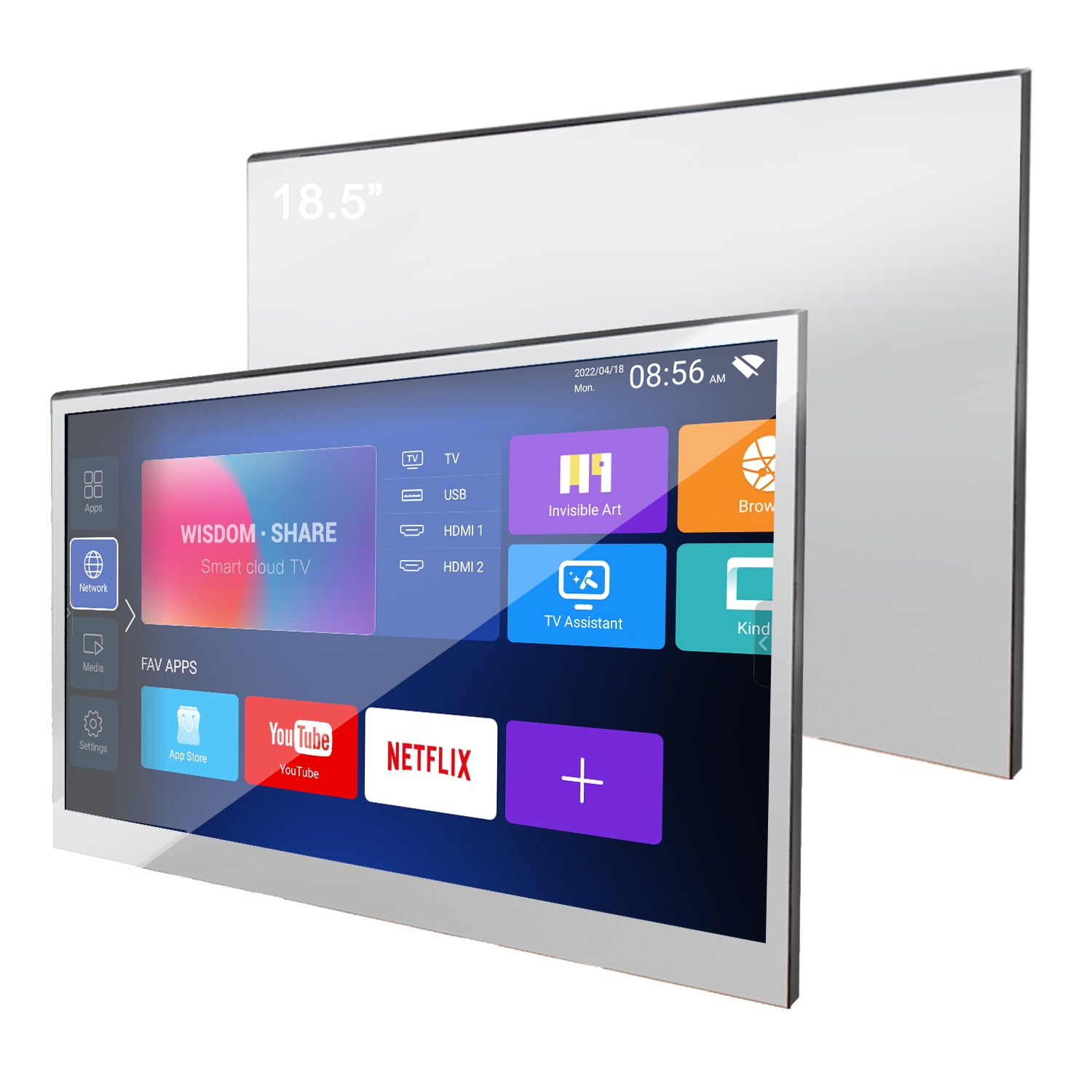 Soulaca 19 inches Smart Mirror LED Small Bathroom TV Waterproof WiFi Bluetooth New DTV Vanishing