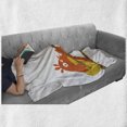 thumbnail image 6 of Music Soft Flannel Fleece Throw Blanket, Singing Orange Bird Plays the Guitar on a Branch Cartoonish Illustration, Cozy Plush for Indoor and Outdoor Use, 60" x 80", White and Multicolor, by Ambesonne, 6 of 6