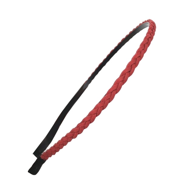 Minnieouse Accesorios para el cabello, diadema trenzada clásica pura de ala fina, diadema sencilla, ropa de moda, diadema de punto a juego para Accesorio para el cabello Vino rojo
