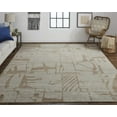 thumbnail image 2 of Feizy Sutton Transitional Abstract, Tan/Orange, 5'6" x 8'6" Area Rug Stain Resistant Pet & Kid Friendly Handmade Industrial Geometric Design Carpet for Living Dining Bed Room, 2 of 8