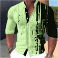 thumbnail image 3 of Camisa para hombre 2024 con estampado geométrico, cuello alto, color blanco, para exteriores, calle, manga larga, ropa de moda urbana, diseñador, 3 of 5