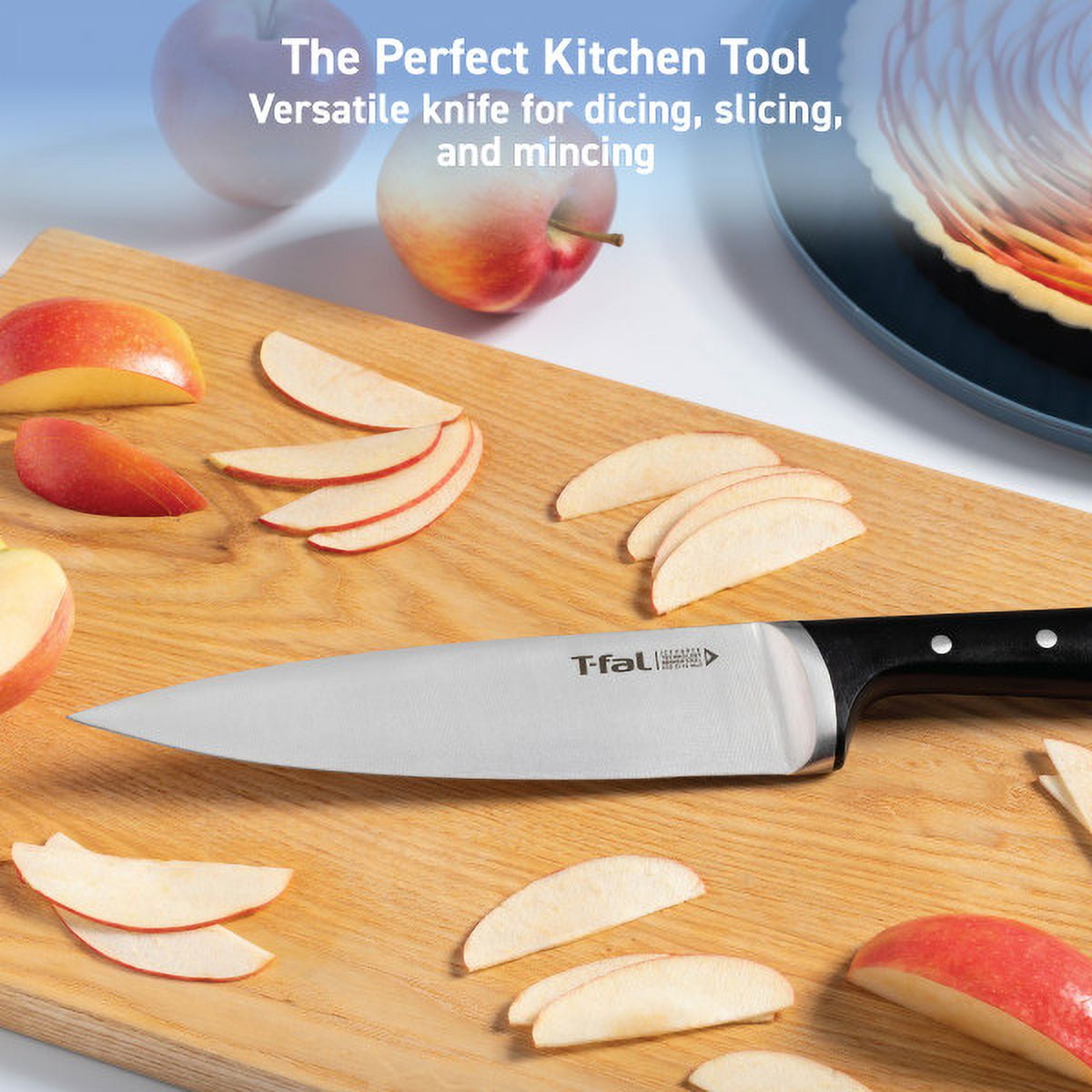 T-fal Ice Force Stainless Steel Chef Knife, 8 Inch, Kitchen Utensil