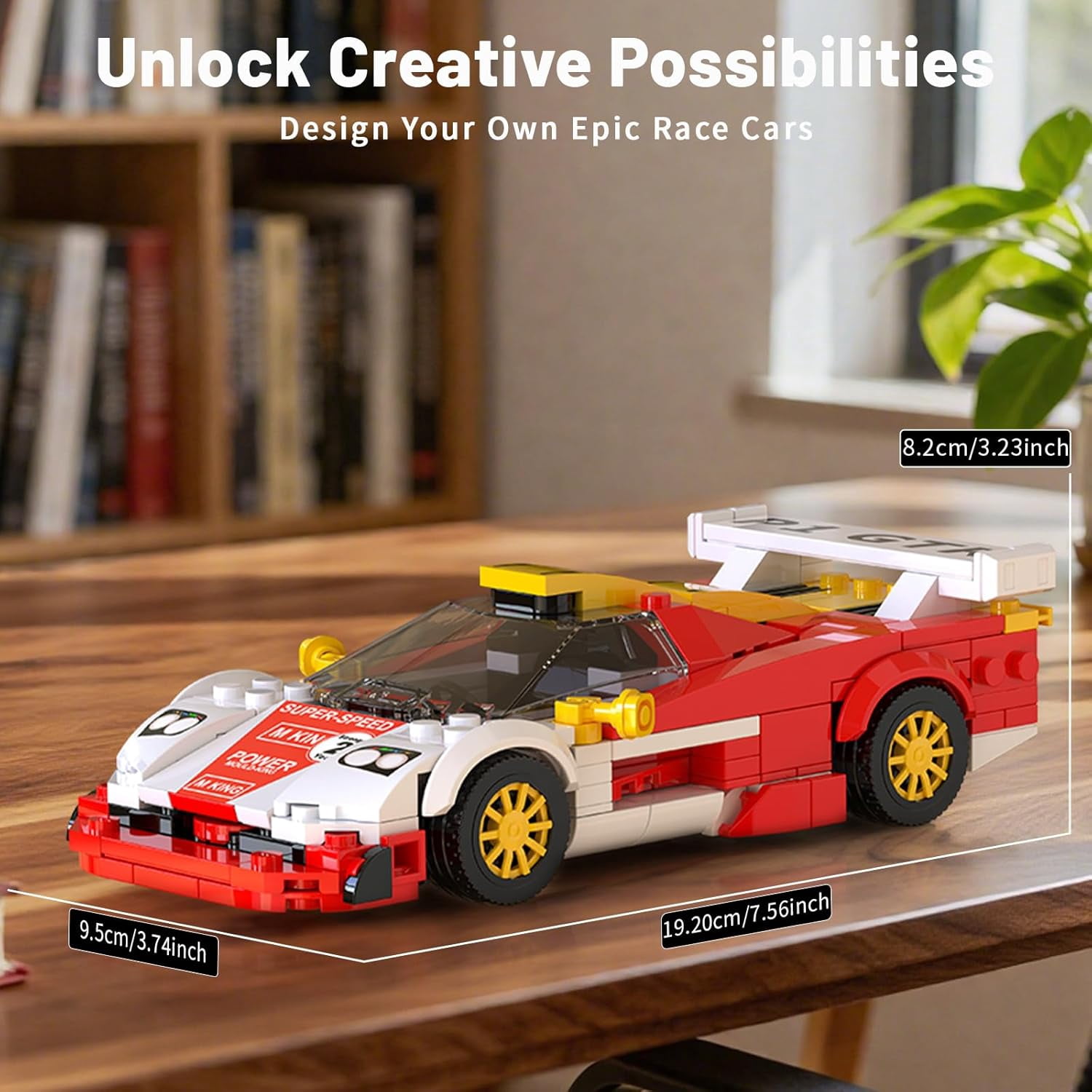 Speed Champion P80C Racing Car Building Kit with Acrylic Display Case, 27069 Collectible Model Car Kits, Building Blocks Kit Racing Toy Cars for Adult (459 PCS)