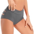 thumbnail image 2 of YONGHS Women Cut Out Sports Yoga Shorts Booty Bandage Strappy Hot Pants Grey 3XL, 2 of 6