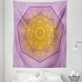 thumbnail image 1 of Mandala Tapestry, Oriental Heptagon with Floral Elements and Curlicues Ombre Effect, Fabric Wall Hanging Decor for Bedroom Living Room Dorm, 5 Sizes, Earth Yellow Lavender, by Ambesonne, 1 of 1