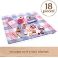 thumbnail image 4 of Juego de té para pícnic de juguete Fisher-Price Wood, 18 piezas con manta, 3 o más, 4 of 6