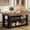 Brown and Black, variant on Finmind 55-inch Kitchen Island with 3 Storage Shelves, Large Farmhouse Kitchen Shelf with Spacious Worktop, Vintage Brown (Easy to Assemble)