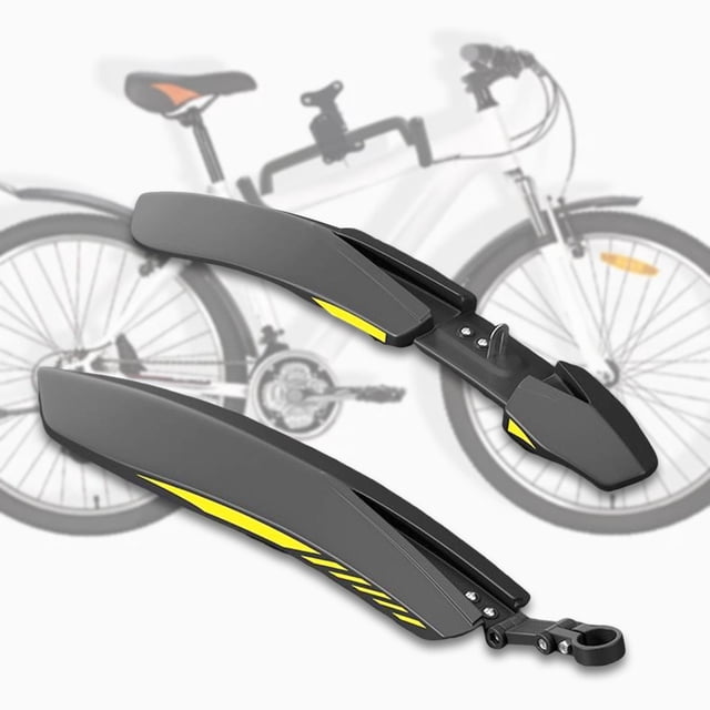 Guardabarros delantero y trasero para bicicleta de montaña negro amarillo