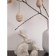 thumbnail image 3 of FacoFaco Set of 2 Wooden Antique White 3D Rabbit Figurines, Bunny Statue for Spring Easter Decor Gift, 3 of 7
