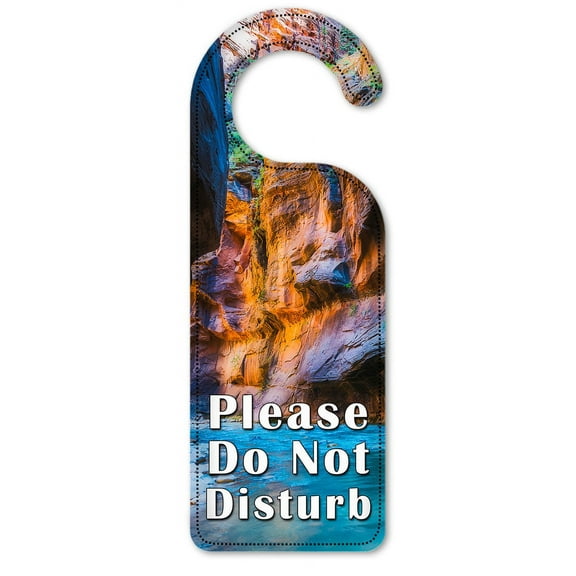 Do Not Disturb Door Knob Hanger Sign - River Running in-between Cliffs