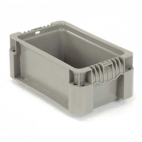 Global Industrial Stackable Straight Wall Container Solid 12""L x 7-3/8""W x 5""