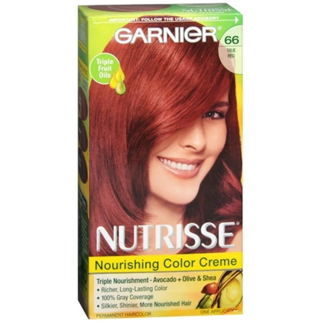 Garnier Nutrisse Nourishing Color Creme, True Red [66] 1 ea (Pack of 2)