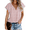 Pink, variant on Fantaslook Blouses for Women Floral Boho Summer Tops V Neck Short Sleeve Shirts