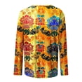 thumbnail image 5 of Kilaqueen Long Sleeve V Neck Boho Tops for Women Fall Dressy Casual Floral Print Blouses Tunic Tops Vintage Ethnic Graphic Lightweight Tees, 5 of 5
