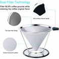 thumbnail image 3 of Filtre à Café Réutilisable en Acier Inoxydable Permanent pour 1 à 4 Tasses avec Porte-Gobelet Brosse, une Pièce, Argent, 3 of 5