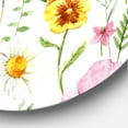 thumbnail image 3 of Designart 'Coloful Wildflowers Floral Pattern I' Traditional Circle Metal Wall Art 11x11 - Disc of 11, 3 of 5