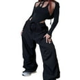 thumbnail image 2 of Women Casual Trousers with Solid Color  Elastic Waist Drawstring Loose Version Summer Clothing, 2 of 7