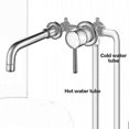 thumbnail image 4 of Grifo para Lavabo de Baño KEWITY Montado en la Pared Oro Cepillado, 4 of 5