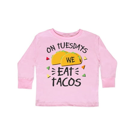 

Inktastic On Tuesdays We Eat Tacos with Tacos Illustration Gift Toddler Boy or Toddler Girl Long Sleeve T-Shirt