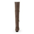 thumbnail image 4 of DREAM PAIRS Women's Fashion Faux Suede Over The Knee Thigh High Flat Boots PAULINE KHAKI Size 6, 4 of 7