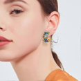 thumbnail image 4 of Color Rhinestone Earring Simple C-shape Crystals Ear Dangler for Women, 4 of 5
