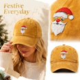 thumbnail image 2 of Voska Christmas Hats Christmas Baseball Cap Funny Santa Adjustable Embroidery Cotton Hat for Men Women Ginger One Size, 2 of 5