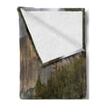 thumbnail image 2 of Yosemite Soft Flannel Fleece Blanket, Yosemite Falls Evergreen Forest Fall Season Scenery Yosemite National Park Print, Cozy Plush for Indoor and Outdoor Use, 50" x 70", Green Grey, by Ambesonne, 2 of 5