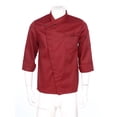 thumbnail image 2 of Aiihoo Mens Unisex Chef Jacket 3/4 Sleeve Chef Coat One Button Restaurant Kitchen Hotel Culinary Work Uniform Chef Shirt Burgundy Long Sleeve XXL, 2 of 7