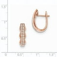 thumbnail image 2 of Beautiful 14k Rose Gold Diamond Hinged Post Earrings, 2 of 2