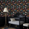 thumbnail image 4 of Peel and Stick Wallpaper Vibrant Butterflies Floral Dark Wall Mural 23.6in x 9.8ft Self Adhesive Removable Wall Paper Renter Friendly Wallpaper for Nursery Bedroom Cabinets, 4 of 8