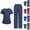 Dark Blue, variant on Scrubs for Women Set V-Neck Scrub Uniform Tops Classic Medical Workwear with Elastic Waist Straight-leg Jogger Pants
