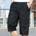 thumbnail image 3 of Cargo Shorts for Men, Mens Big Tall Casual Elastic Waisted Camo Waterproof Cropped Cargo Shorts with Multi Pockets Summer, 3 of 7