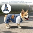 thumbnail image 4 of Denim Dog Overalls, Breathable Cotton Spring Fall Apparel Puppy Kitten Fashion Clothing Washable Jean Fabric Pet Jumpsuit Small Animal Garment Blue, 4 of 6